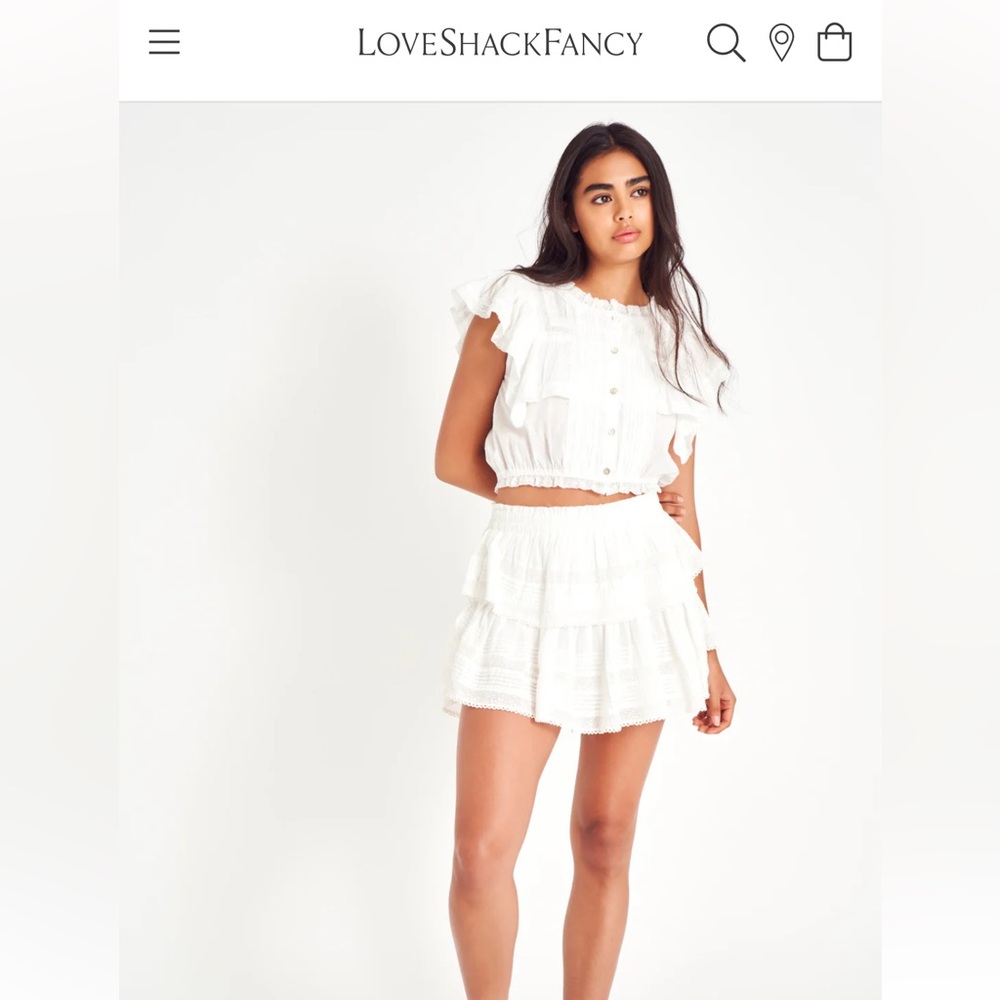 Love Shack Fancy Heritage Ruffle Mini Skirt